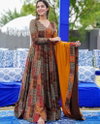 Maxy Printed Long Designer Gown With Dupatta Catalog
